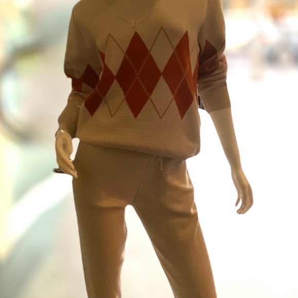 2-piece Argyle Print Sweater and Pants Set - Picture 3 of 4